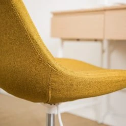 Mørteens Chaise pivotante Aledas - Tissu Cors: Jaune curry - Blanc -Chaises Soldes 1000277880 220524 032 DETAILS P000000001000277880