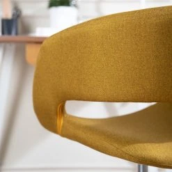 Mørteens Chaise de bureau Buggio - Tissu Cors: Jaune curry - Blanc -Chaises Soldes 1000277884 220330 037 DETAILS P000000001000277884