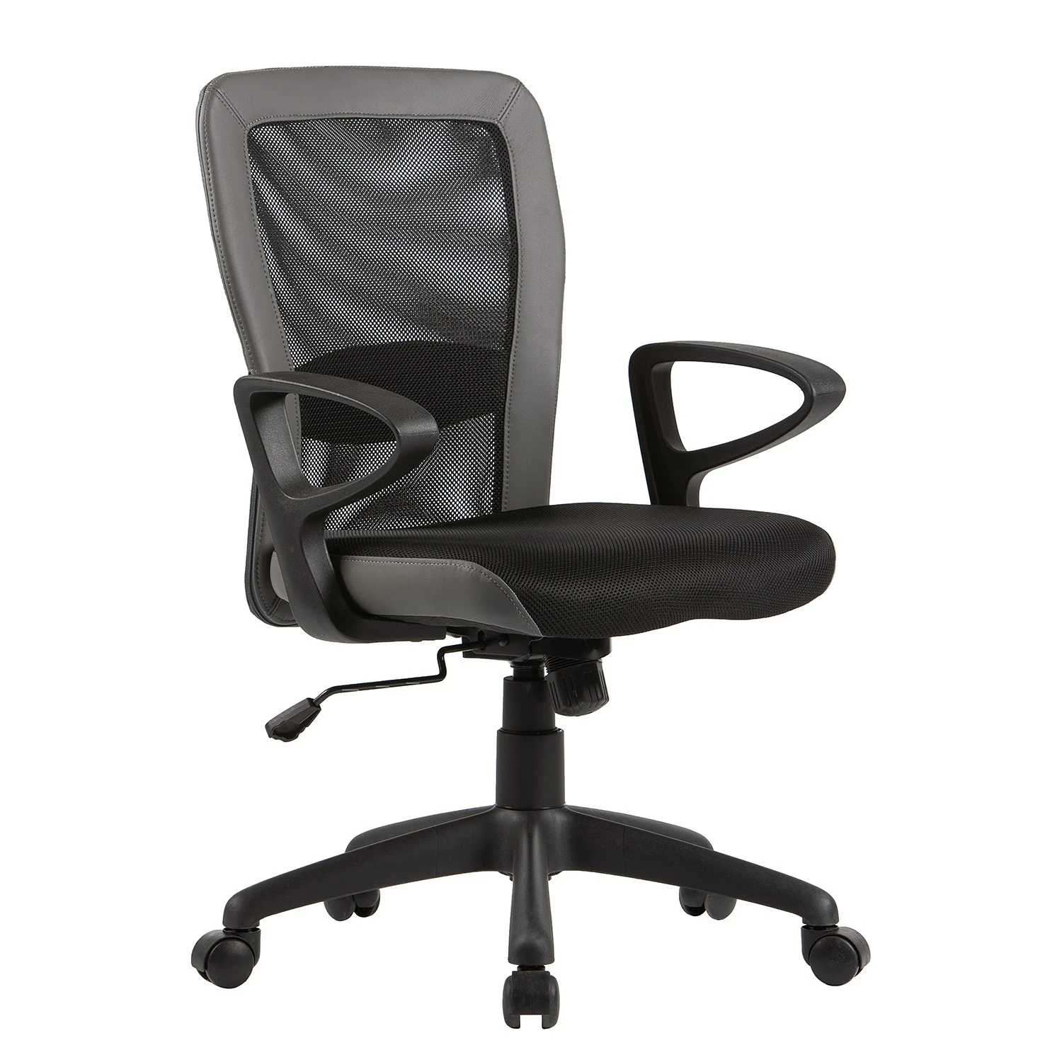 Fredriks Chaise pivotante Pialba - Imitation cuir et mesh / Matière plastique - Noir / Gris foncé 5 Fredriks Chaise pivotante Pialba - Imitation cuir et mesh / Matière plastique - Noir / Gris foncé – Image 3