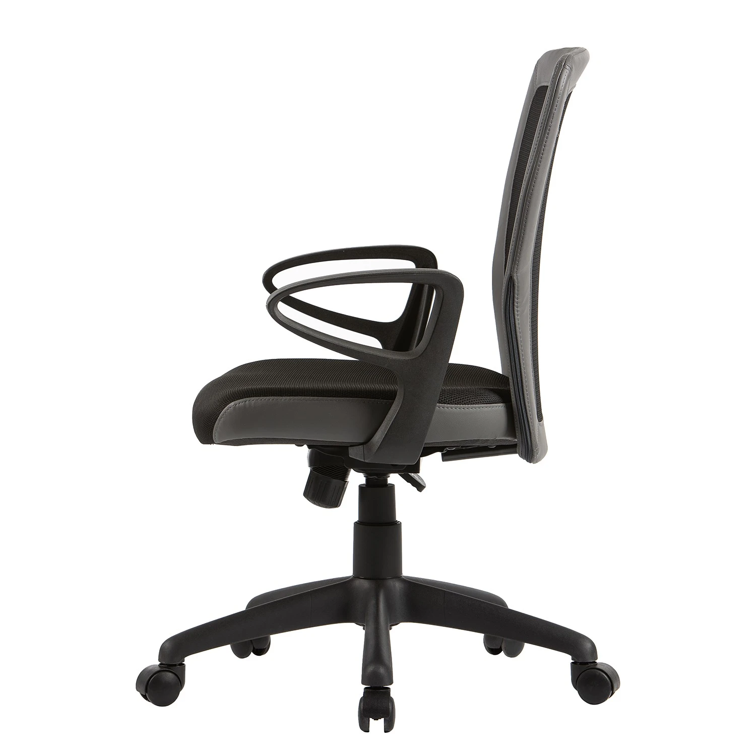 Fredriks Chaise pivotante Pialba - Imitation cuir et mesh / Matière plastique - Noir / Gris foncé 9 Fredriks Chaise pivotante Pialba - Imitation cuir et mesh / Matière plastique - Noir / Gris foncé – Image 7