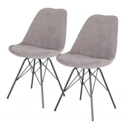 Loftscape Chaises capitonnées Flekke II (lot de 2) - gris