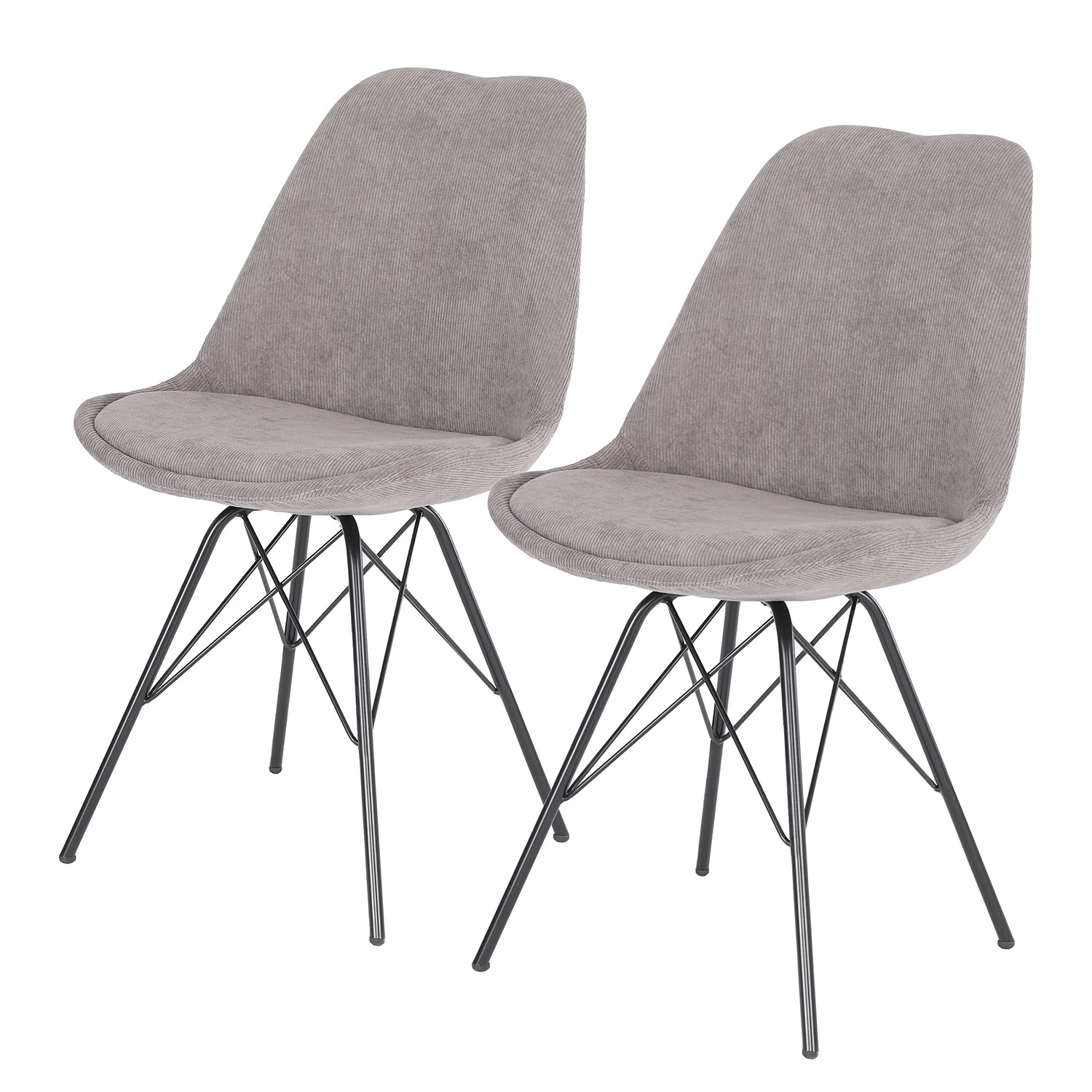 Loftscape Chaises capitonnées Flekke II (lot de 2) - gris 3 Loftscape Chaises capitonnées Flekke II (lot de 2) - gris