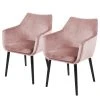 Mørteens Chaises à accoudoirs Nicholas V - Velours Kemi: Rose vieilli - Lot de 2 -Chaises Soldes 1000281666 210820 14050800005 IMAGE P000000001000281666