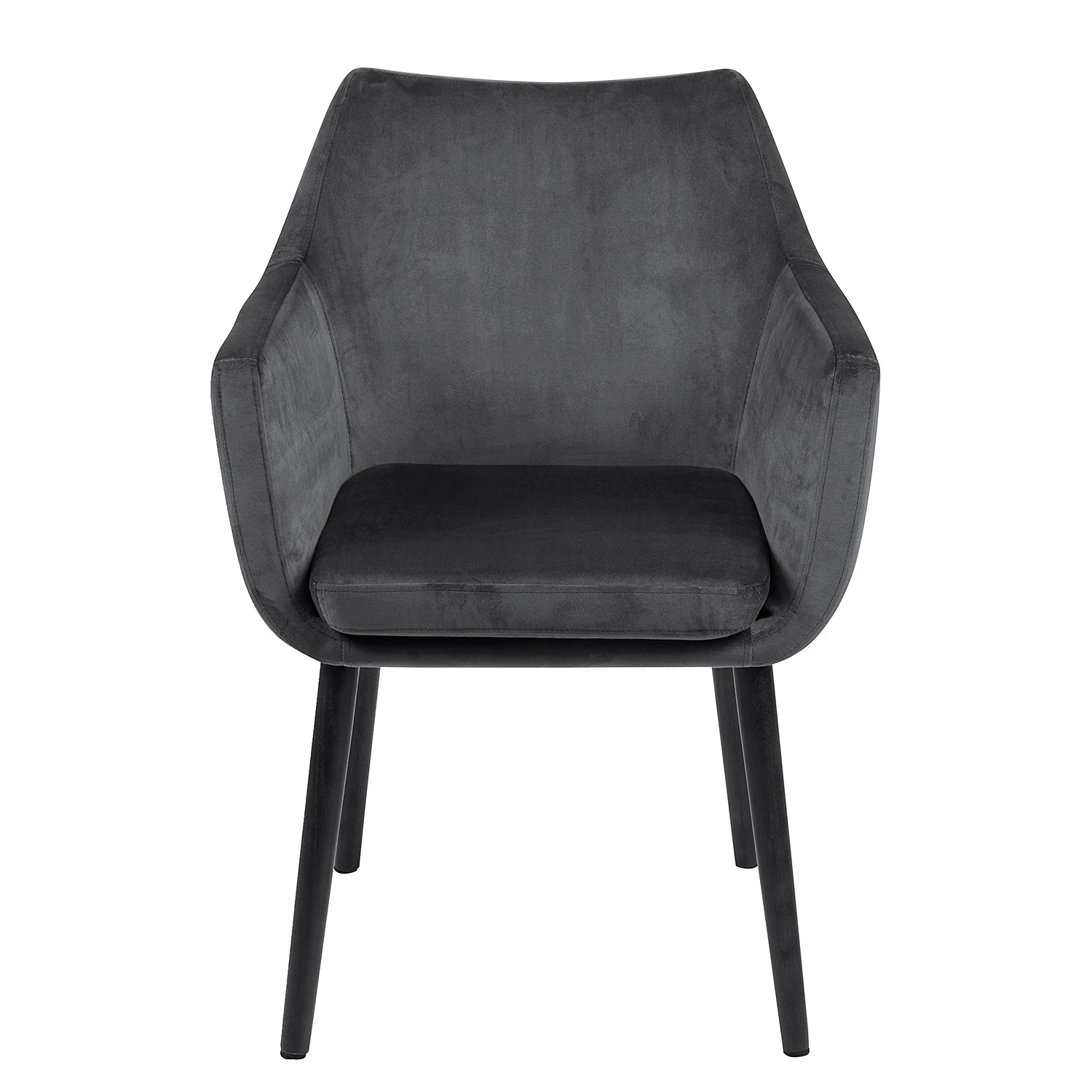 Mørteens Chaises à accoudoirs Nicholas V - Velours Kemi: Gris foncé - Lot de 2 4 Mørteens Chaises à accoudoirs Nicholas V - Velours Kemi: Gris foncé - Lot de 2 – Image 2