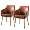 Mørteens Chaises à accoudoirs Nicholas XXL - Cuir synthétique Aken: Cognac vintage - Lot de 2 -Chaises Soldes 1000281702 210820 14050900015 IMAGE P000000001000281702