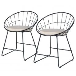 Ars manufacti Chaises Ceza (lot de 2) - Beige / Noir