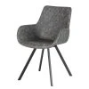 Ars manufacti Chaise à accoudoirs Cielo - Imitation cuir / Acier - Gris vintage / Noir -Chaises Soldes 1000281736 220920 010 IMAGE P000000001000281736