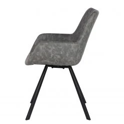 Ars manufacti Chaise à accoudoirs Cielo - Imitation cuir / Acier - Gris vintage / Noir -Chaises Soldes 1000281736 220920 040 DETAILS P000000001000281736