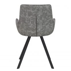 Ars manufacti Chaise à accoudoirs Cielo - Imitation cuir / Acier - Gris vintage / Noir -Chaises Soldes 1000281736 220920 050 DETAILS P000000001000281736