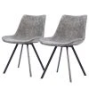 Ars manufacti Chaises Cielo (lot de 2) - Imitation cuir / Acier - Gris vintage / Noir -Chaises Soldes 1000281745 220324 010 IMAGE P000000001000281745