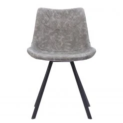 Ars manufacti Chaises Cielo (lot de 2) - Imitation cuir / Acier - Gris vintage / Noir 9 Ars manufacti Chaises Cielo (lot de 2) - Imitation cuir / Acier - Gris vintage / Noir -Chaises Soldes 1000281745 220324 030 DETAILS P000000001000281745