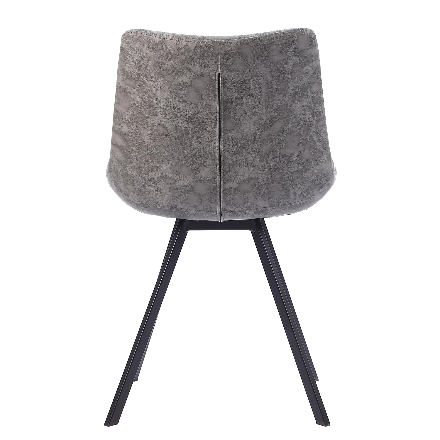 Ars manufacti Chaises Cielo (lot de 2) - Imitation cuir / Acier - Gris vintage / Noir 6 Ars manufacti Chaises Cielo (lot de 2) - Imitation cuir / Acier - Gris vintage / Noir – Image 4