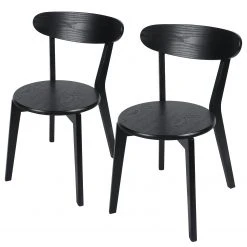 Studio Copenhagen Chaises Flori (lot de 2) - Partiellement en frêne massif - Frêne / Noir