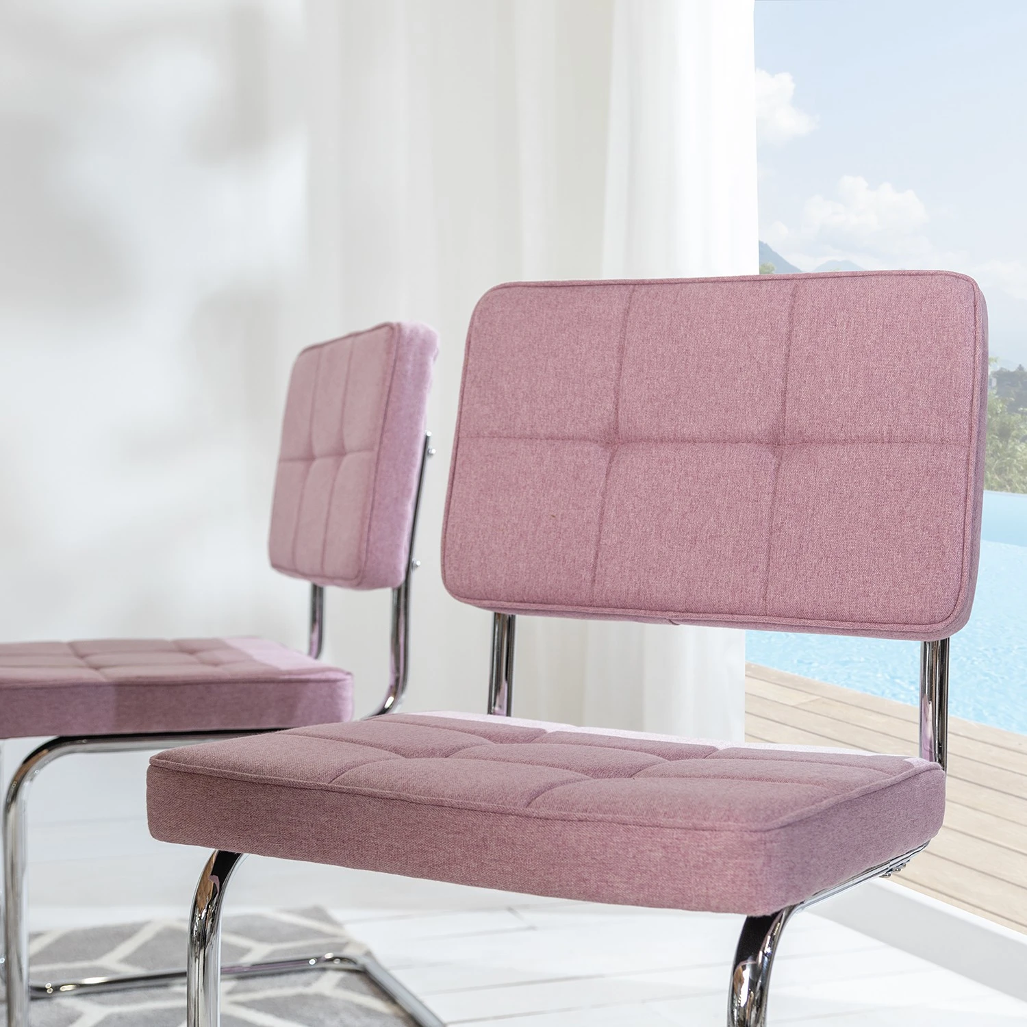 Fredriks Chaises cantilever Feliz (lot de 2) - Rose 7 Fredriks Chaises cantilever Feliz (lot de 2) - Rose – Image 5