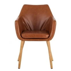 Mørteens Chaises à accoudoirs Nicholas - Cuir synthétique Aken: Cognac vintage - Lot de 2 -Chaises Soldes 1000281813 210819 09251100101 DETAILS P000000001000281813