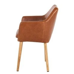 Mørteens Chaises à accoudoirs Nicholas - Cuir synthétique Aken: Cognac vintage - Lot de 2 -Chaises Soldes 1000281813 210819 09251100102 DETAILS P000000001000281813