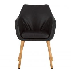 Mørteens Chaises à accoudoirs Nicholas - Cuir synthétique Aken: Noir vintage - Lot de 2 -Chaises Soldes 1000281818 210819 09273000117 DETAILS P000000001000281818