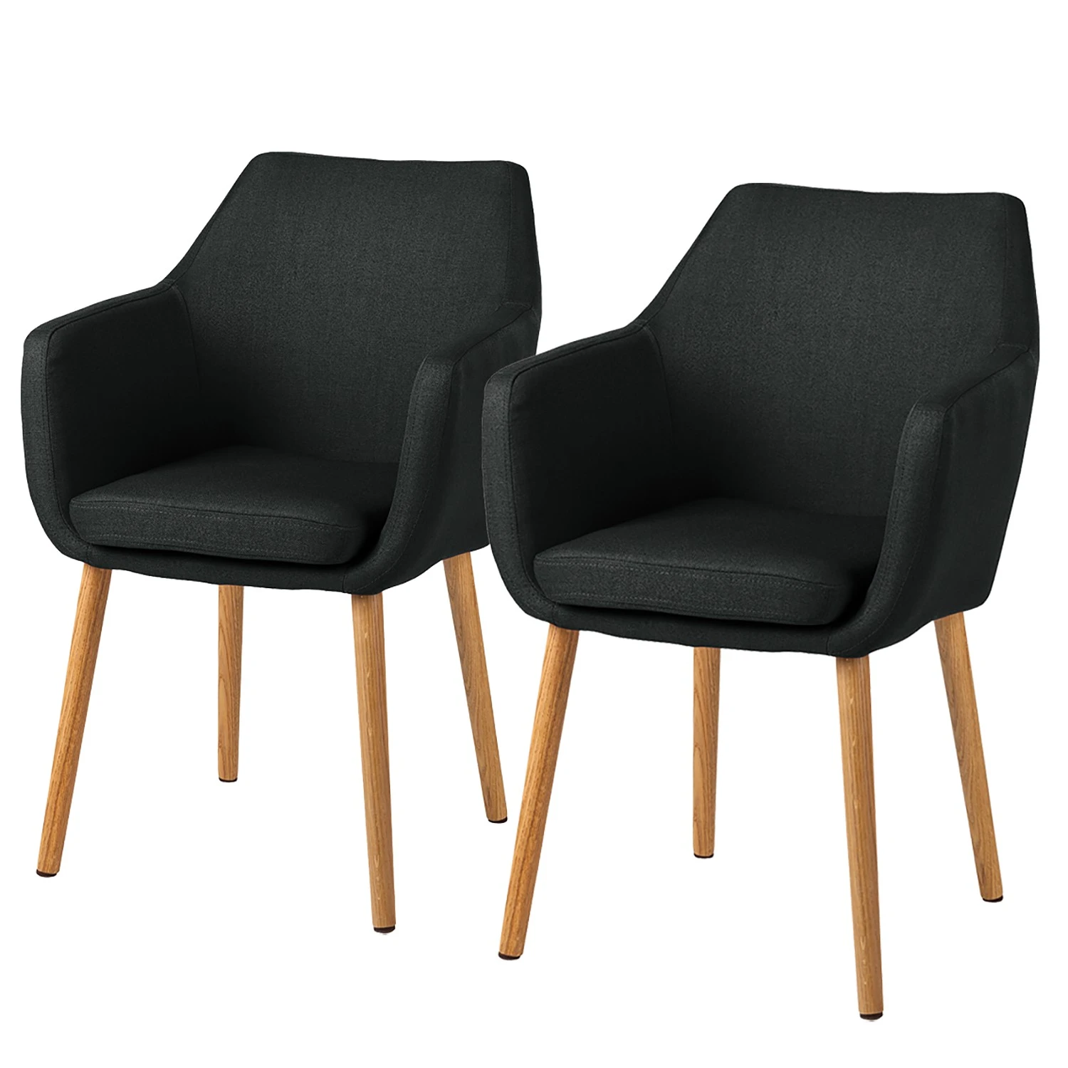 Mørteens Chaises à accoudoirs Nicholas - Tissu Cors: Anthracite - Lot de 2 3 Mørteens Chaises à accoudoirs Nicholas - Tissu Cors: Anthracite - Lot de 2