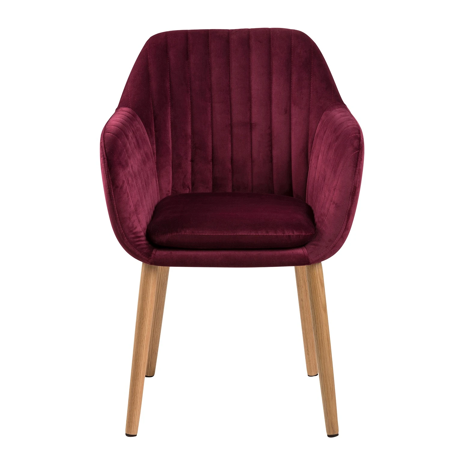 Mørteens Chaises à accoudoirs Tilanda - Tissu / Chêne massif - Velours Kemi: Bordeaux - Lot de 2 5 Mørteens Chaises à accoudoirs Tilanda - Tissu / Chêne massif - Velours Kemi: Bordeaux - Lot de 2 – Image 3