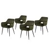 Mørteens Chaises à accoudoirs Rivanna - Velours/ Métal - Vert olive / Noir - Vert olive - Lot de 4 -Chaises Soldes 1000282482 210820 14115300107 IMAGE P000000001000282482