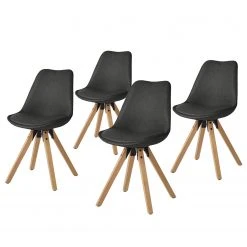 Mørteens Chaises capitonnées Aledas II - Tissu Cors: Anthracite - Lot de 4