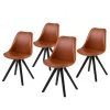 Mørteens Chaises capitonnées Aledas III - Imitation cuir / Hévéa massif - Cognac / Noir - Lot de 4 2 Mørteens Chaises capitonnées Aledas III - Imitation cuir / Hévéa massif - Cognac / Noir - Lot de 4 -Chaises Soldes 1000282502 211119 15303100022 IMAGE P000000001000282502