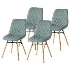 Mørteens Chaises capitonnées Farelas - Tissu Cors: Gris menthe - Lot de 4