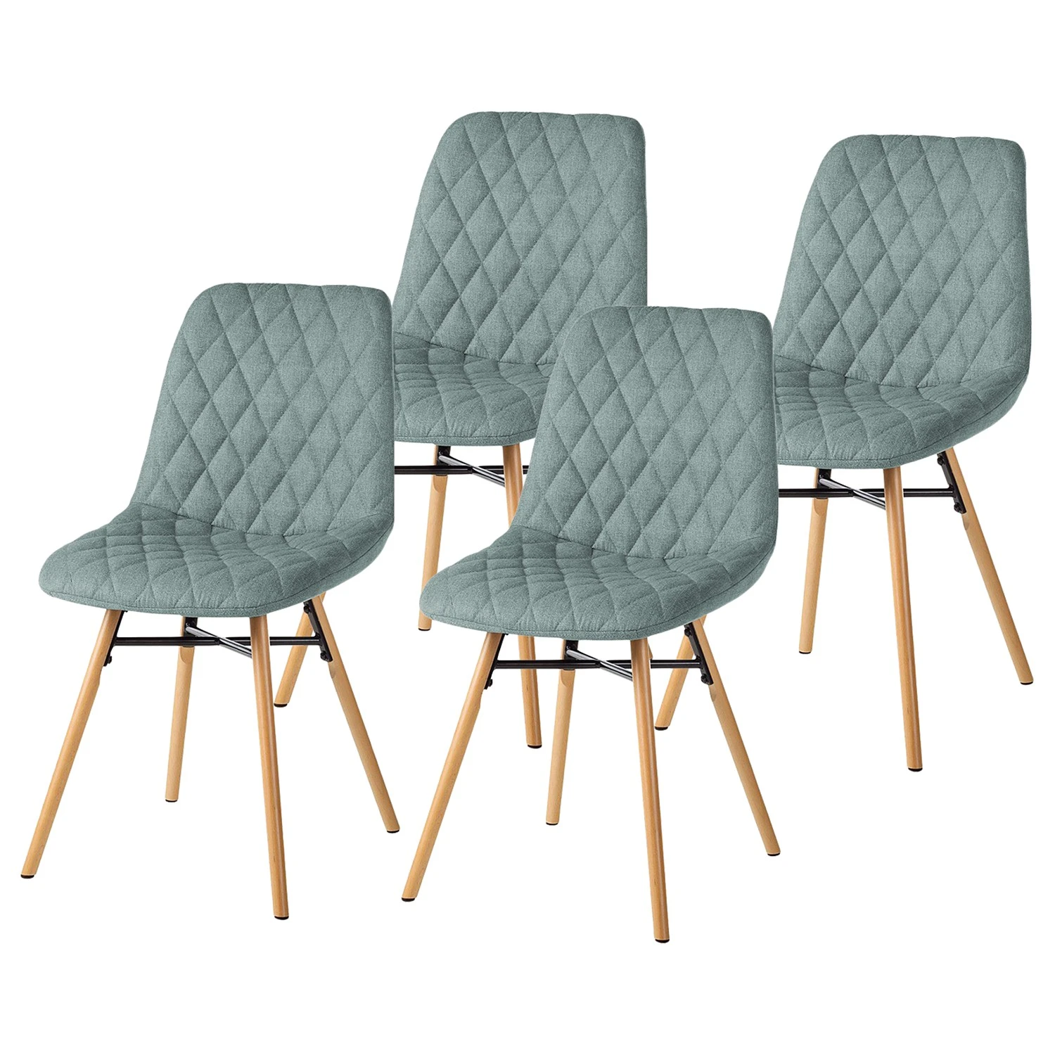 Mørteens Chaises capitonnées Farelas - Tissu Cors: Gris menthe - Lot de 4 3 Mørteens Chaises capitonnées Farelas - Tissu Cors: Gris menthe - Lot de 4