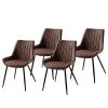 Ars manufacti Chaises capitonnées Midge (lot de 2) - Marron - Lot de 4