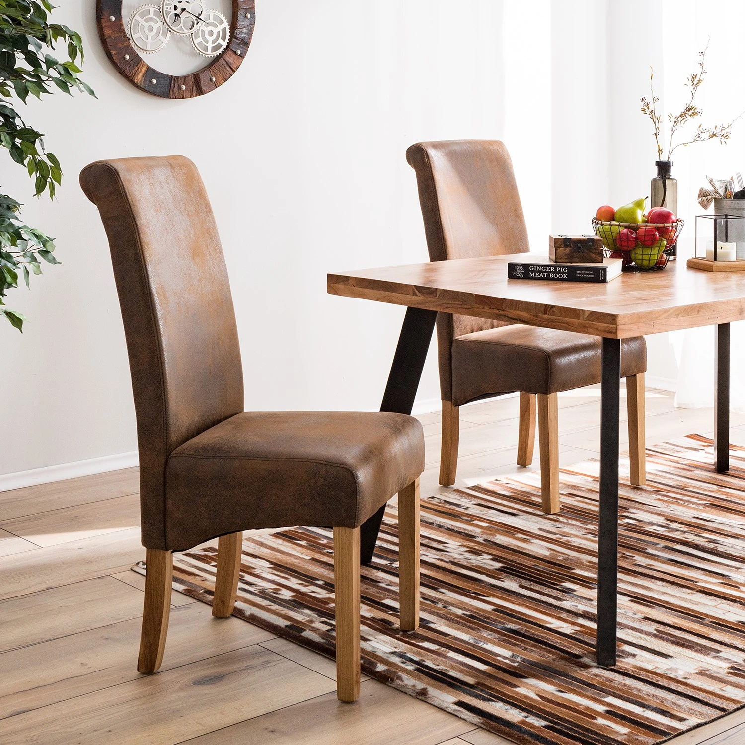 Ars Natura Chaise capitonnée Nello III - Lot de 4 4 Ars Natura Chaise capitonnée Nello III - Lot de 4 – Image 2