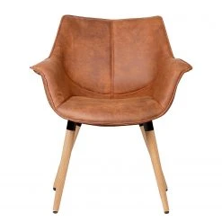 Ars manufacti Chaise à accoudoirs Kantii I - Microfibre / Chêne massif - Cognac vintage - Lot de 2 8 Ars manufacti Chaise à accoudoirs Kantii I - Microfibre / Chêne massif - Cognac vintage - Lot de 2 -Chaises Soldes 1000284152 210819 08490400003 DETAILS P000000001000284152