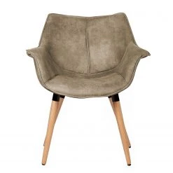 Ars manufacti Chaise à accoudoirs Kantii I - Microfibre / Chêne massif - Limon vintage - Lot de 2 -Chaises Soldes 1000284156 210819 08490500019 DETAILS P000000001000284156