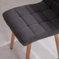 Mørteens Chaise capitonnée Doskie I - Tissu Zea: Gris foncé - Lot de 4 -Chaises Soldes 1000284200 210823 08535200189 DETAILS P000000001000284200