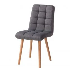 Mørteens Chaise capitonnée Doskie I - Tissu Zea: Gris foncé - Lot de 4 -Chaises Soldes 1000284200 210823 08535200196 DETAILS P000000001000284200