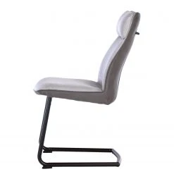 Fredriks Chaises cantilever Altoona (lot de 2) - Tissage à plat / Métal - Gris foncé et gris clair / Noir mat -Chaises Soldes 1000285150 220617 030 DETAILS P000000001000285150