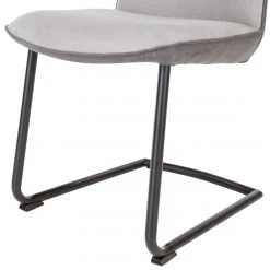 Fredriks Chaises cantilever Altoona (lot de 2) - Tissage à plat / Métal - Gris foncé et gris clair / Noir mat -Chaises Soldes 1000285150 220617 036 DETAILS P000000001000285150