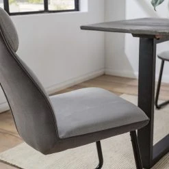 Fredriks Chaises cantilever Altoona (lot de 2) - Tissage à plat / Métal - Gris foncé et gris clair / Noir mat -Chaises Soldes 1000285150 220819 045 DETAILS P000000001000285150