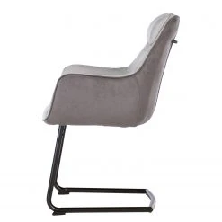 Fredriks Chaise à accoudoirs Altoona - Tissage à plat / Métal - Gris foncé et gris clair / Noir mat -Chaises Soldes 1000285151 220617 030 DETAILS P000000001000285151