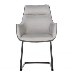 Fredriks Chaise à accoudoirs Altoona - Tissage à plat / Métal - Gris foncé et gris clair / Noir mat -Chaises Soldes 1000285151 220617 031 DETAILS P000000001000285151