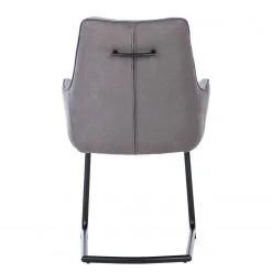 Fredriks Chaise à accoudoirs Altoona - Tissage à plat / Métal - Gris foncé et gris clair / Noir mat -Chaises Soldes 1000285151 220617 032 DETAILS P000000001000285151