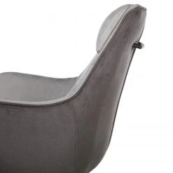Fredriks Chaise à accoudoirs Altoona - Tissage à plat / Métal - Gris foncé et gris clair / Noir mat -Chaises Soldes 1000285151 220617 033 DETAILS P000000001000285151