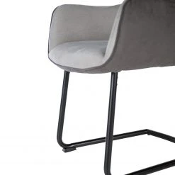 Fredriks Chaise à accoudoirs Altoona - Tissage à plat / Métal - Gris foncé et gris clair / Noir mat -Chaises Soldes 1000285151 220617 035 DETAILS P000000001000285151