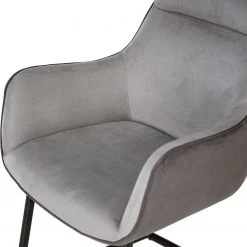 Fredriks Chaise à accoudoirs Altoona - Tissage à plat / Métal - Gris foncé et gris clair / Noir mat -Chaises Soldes 1000285151 220617 036 DETAILS P000000001000285151