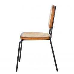 Maison Belfort Chaises Ramona (lot de 2) - Rotin & Hêtre massif / Acier - Beige & Hêtre / Chrome -Chaises Soldes 1000285155 220608 035 DETAILS P000000001000285155