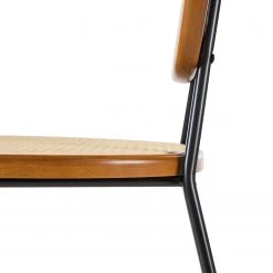 Maison Belfort Chaises Ramona (lot de 2) - Rotin & Hêtre massif / Acier - Beige & Hêtre / Chrome -Chaises Soldes 1000285155 220608 055 DETAILS P000000001000285155