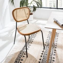 Maison Belfort Chaises Ramona (lot de 2) - Rotin & Hêtre massif / Acier - Beige & Hêtre / Chrome -Chaises Soldes 1000285155 220609 021 MOOD DETAILS P000000001000285155 mood