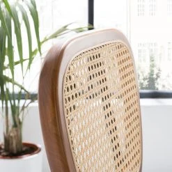 Maison Belfort Chaises Ramona (lot de 2) - Rotin & Hêtre massif / Acier - Beige & Hêtre / Chrome -Chaises Soldes 1000285155 220609 030 DETAILS P000000001000285155