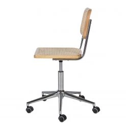 Mørteens Chaise de bureau Ramon - Rotin / Hêtre massif / Acier - Beige / Hêtre / Chrome -Chaises Soldes 1000285156 220524 035 DETAILS P000000001000285156