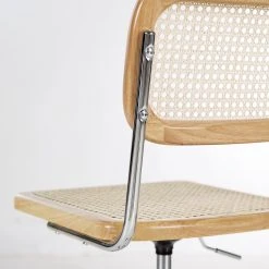 Mørteens Chaise de bureau Ramon - Rotin / Hêtre massif / Acier - Beige / Hêtre / Chrome -Chaises Soldes 1000285156 220524 045 DETAILS P000000001000285156