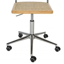 Mørteens Chaise de bureau Ramon - Rotin / Hêtre massif / Acier - Beige / Hêtre / Chrome -Chaises Soldes 1000285156 220524 065 DETAILS P000000001000285156